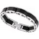 Bracelet Montblanc en acier fin et cuir tressé noir