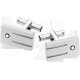 Boutons de Manchette Montblanc rectangle en acier fin ornés du design Trois anneaux