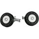 Boutons de Manchette Montblanc ronds en acier fin revêtus de PVD noir