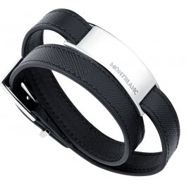 Bracelet Sartorial double avec plaque d'acier fin