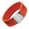 ZRC-ROCHET - Bracelet Manchette Fermoir Acier Veau Grain Galuchat Orange