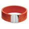 ZRC-ROCHET - Bracelet Manchette Fermoir Acier Veau Grain Galuchat Orange