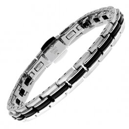 ROCHET - BRACELET MAGNUM ACIER/SILICONE