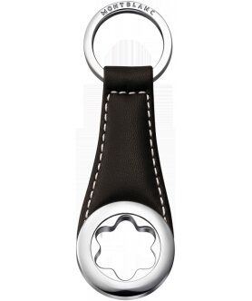 Porte-clés en cuir de veau orné de l'emblème Montblanc Porte-clés en cuir de veau orné de l'emblème Montblanc