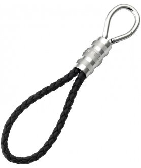 Porte-cl&eacute;s Montblanc en cuir tress&eacute; noir